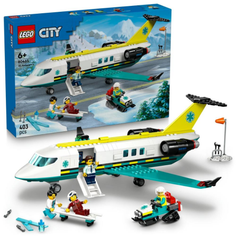 LEGO® City Acil Hava Ambulans Uçağı ve Oyuncak Uçak Yapım Seti 60465