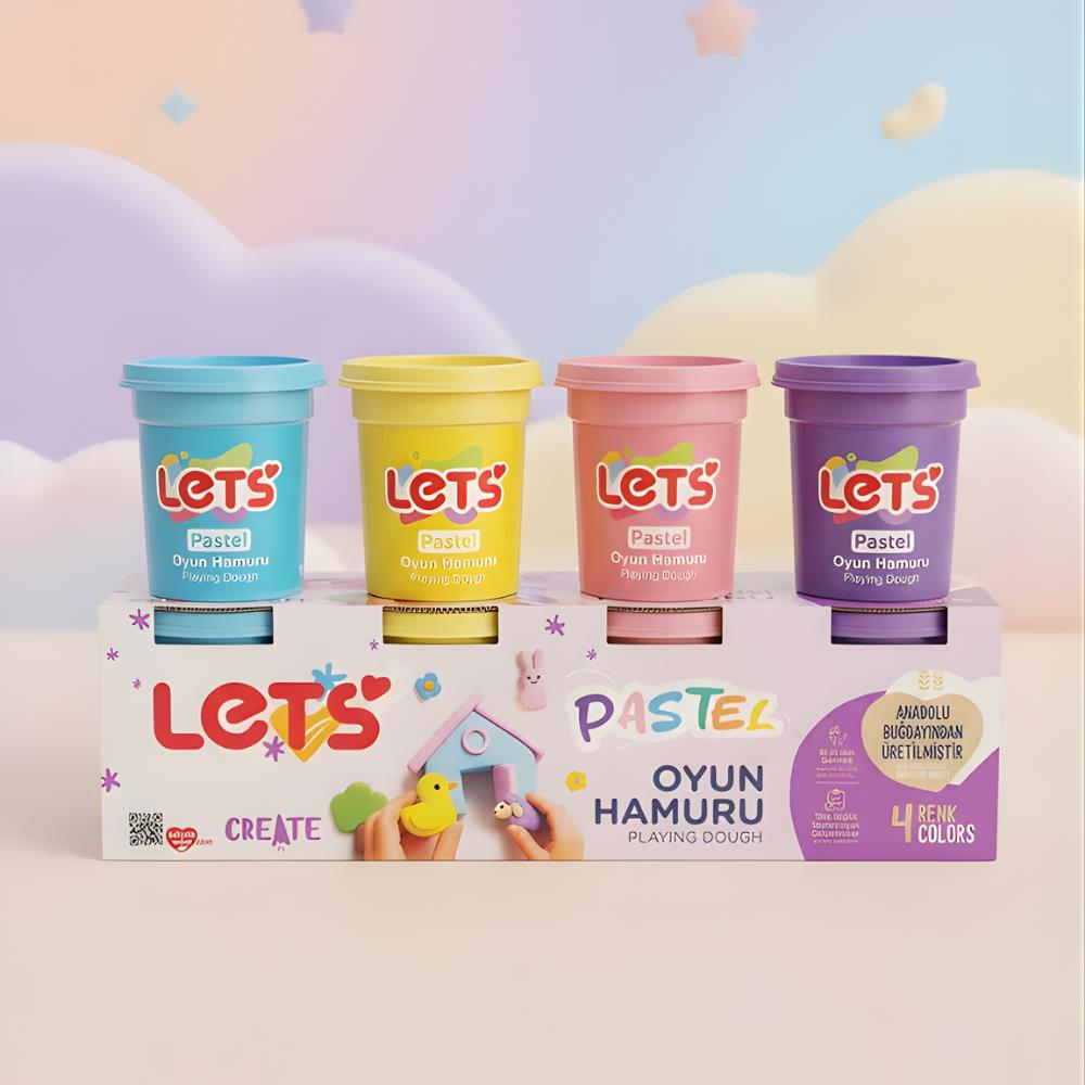Let’s 4 Renk Pastel Oyun Hamuru 440 GR