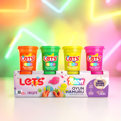 Let’s 4 Renk Neon Oyun Hamuru 440 GR