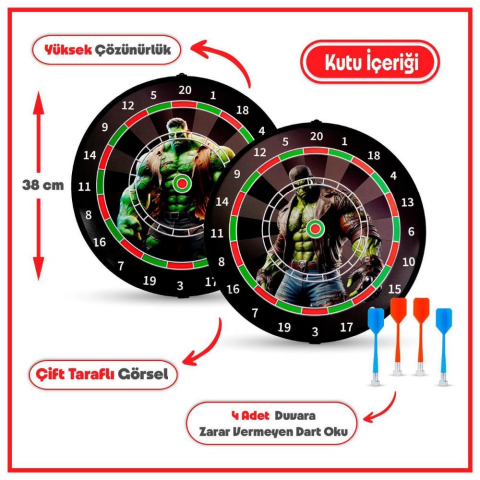 Yeşil Karakter Dart 38 Cm