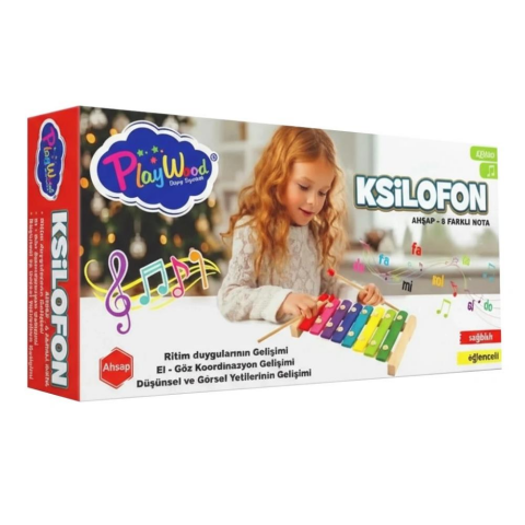 Kutuda Ahşap 8 Farklı Notalı Ksilofon