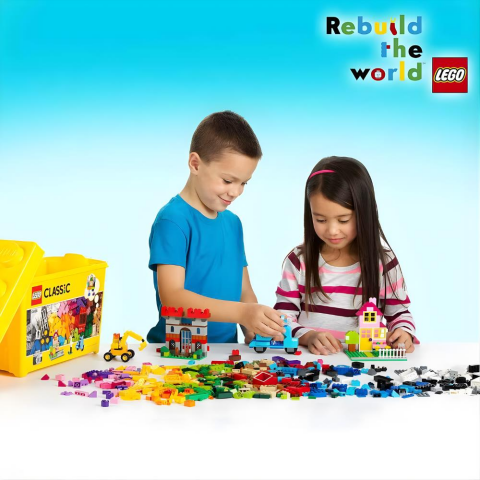 LEGO Classic Büyük Boy Yaratıcı Parçalar Yapım Kutusu 10698 - Yaratıcı Çocuklar için Oyuncak Yapım Seti (790 Parça)