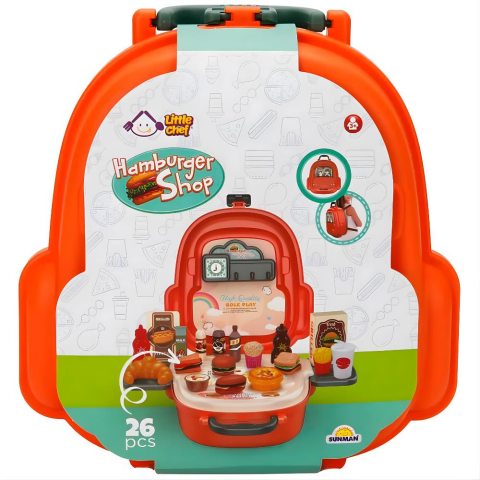 Little Chef Çantalı Hamburger Dükkanı Oyun Seti