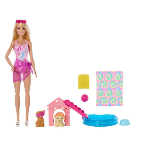 Barbie Köpekçikle Havuz Partisi Oyun Seti JBF35