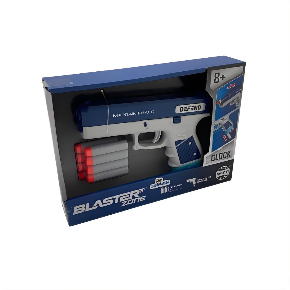 Oyuncak Sünger Mermi Atan Tabanca WY2105B Blaster Zone Soft Bullet Silah