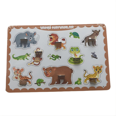 8 Lİ Tutmalı Vahşi Hayvanlar Puzzle