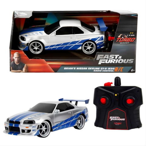 1:24 Fast & Furious Brian’s Nissan Skyline GT-R (R34) Uzaktan Kumandalı Araba