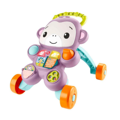 Fisher Price Sesli ve Işıklı Benimle Öğren Mor Maymun Yürüteç JGW94