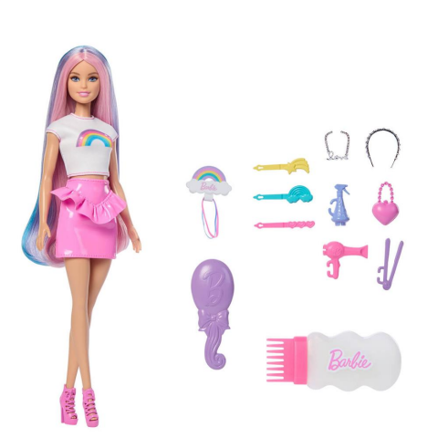 Barbie Gökkuşağı Saçlar Bebeği JJP07