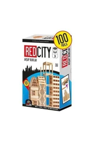 Redka Red City Ahşap Bloklar 100 Parça