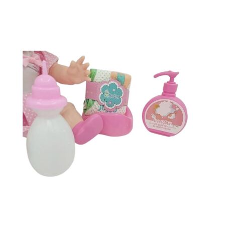 Altını Islatan 8 Farklı Türkçe Cümle Kuran Biberon Ve Emzikli 32 Cm Roza Bebek