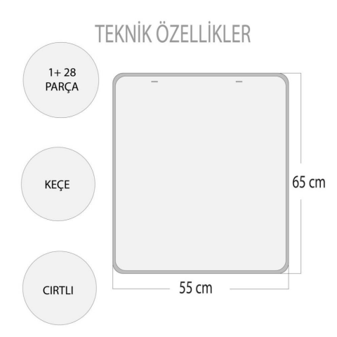 Tox Gölge Bulma Oyunu Keçe Cırtlı Duvar Panosu