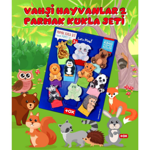 Tox 10 Parça Vahşi Hayvanlar Parmak Kukla Set