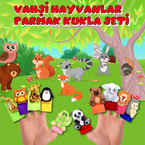 Tox 10 Parça Vahşi Hayvanlar Parmak Kukla Set