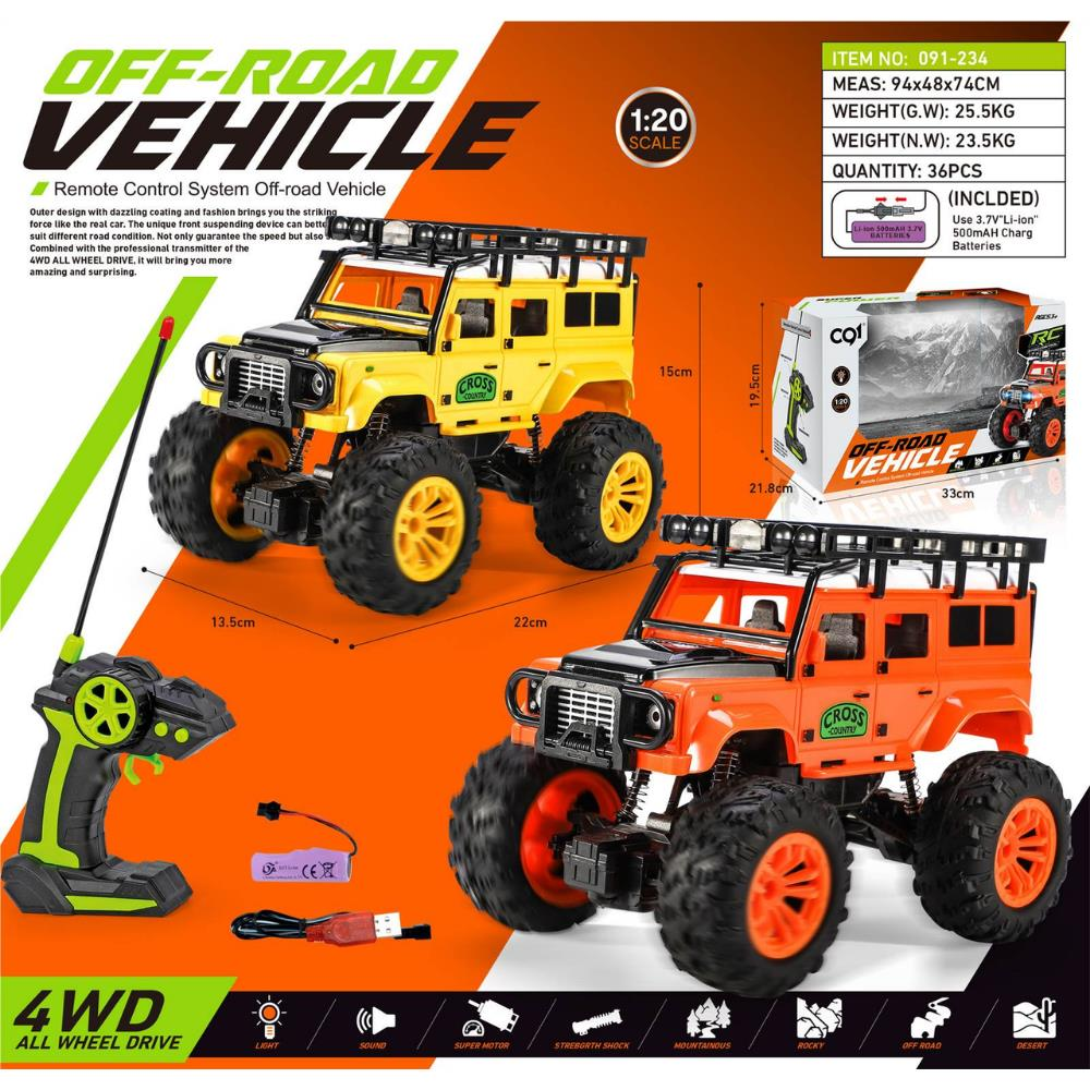 Uzaktan Kumandalı Şarjlı OFF-ROAD 4x4 Cross Jeep