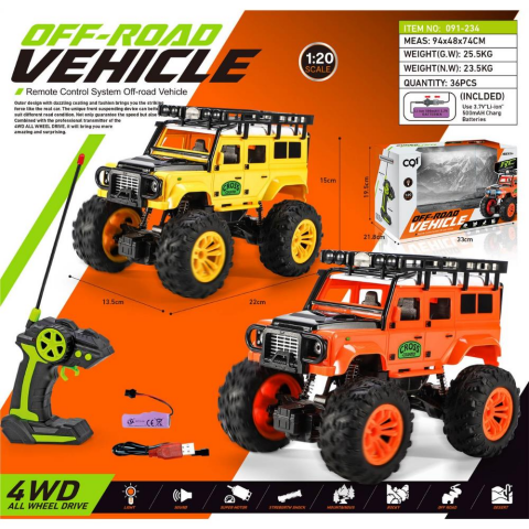 Uzaktan Kumandalı Şarjlı OFF-ROAD 4x4 Cross Jeep