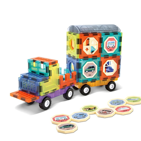 Plastik Kutuda Magnetic Yapı Blokları 3D Puzzle 71 Parça 6.5 cm