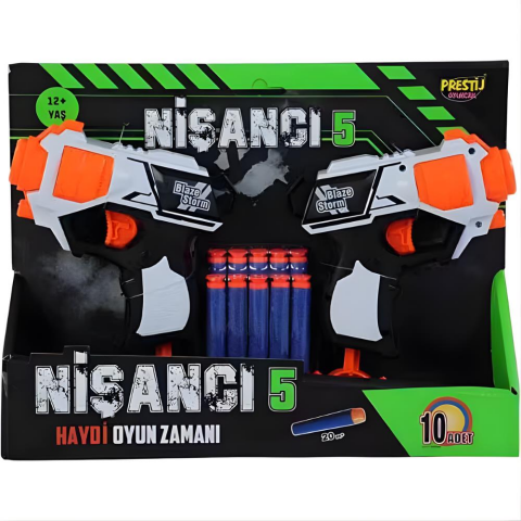 Nişancı 5 Dart Fırlatıcı 2'li Tabanca
