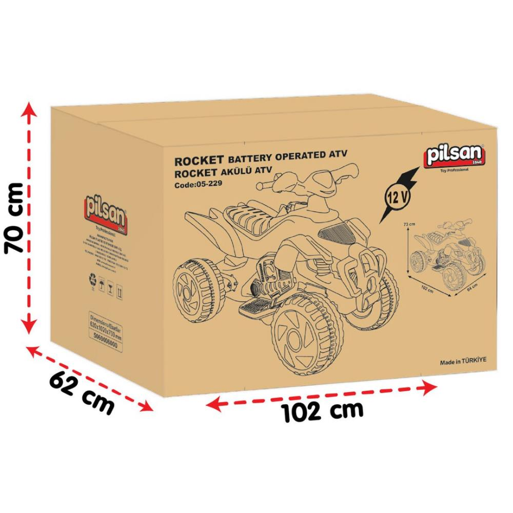 Rocket Akülü Atv 12 Volt Kırmızı