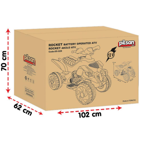 Rocket Akülü Atv 12 Volt Kırmızı