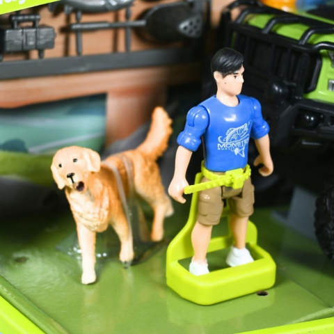 Işıklı ve Sesli Köpek Figürlü Araçlı Kamp Seti