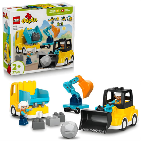 LEGO® DUPLO® Kasabası 3'ü 1 Arada İnşaat Araçları 10475