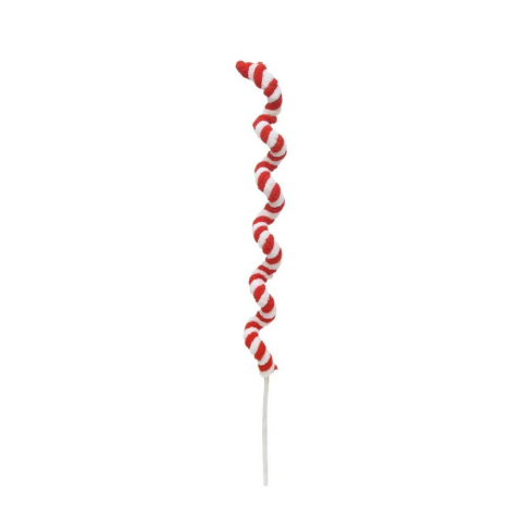 Sarmal Yılbaşı Ağaç Süsü  – Kırmızı Beyaz Spiral Dekoratif Dal 60 cm