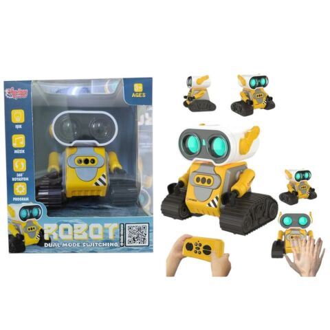 Uzaktan Kumandalı Full Fonksiyon Şarjlı 2.4G Robot-Araba (Sarı)