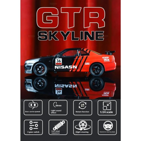 1:24 Nissan GTR Metal Model Araba