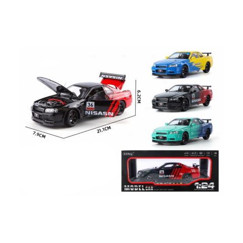 1:24 Nissan GTR Metal Model Araba