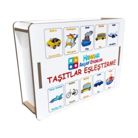 Hamaha Ahşap Eğitici Taşıtlar Eşleştirme Hafıza Oyunu