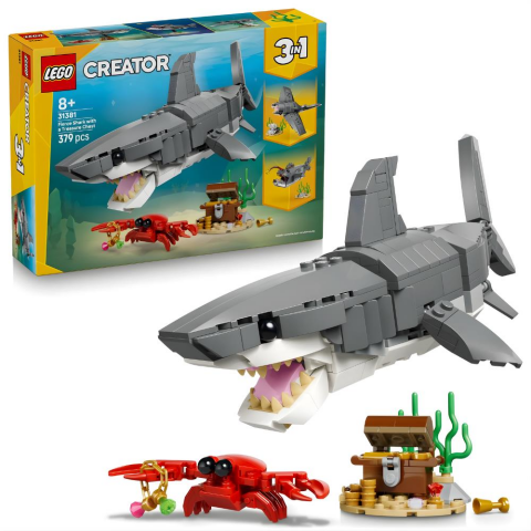 LEGO® Creator Acımasız Köpek Balığı ile Hazine Sandığı 31381