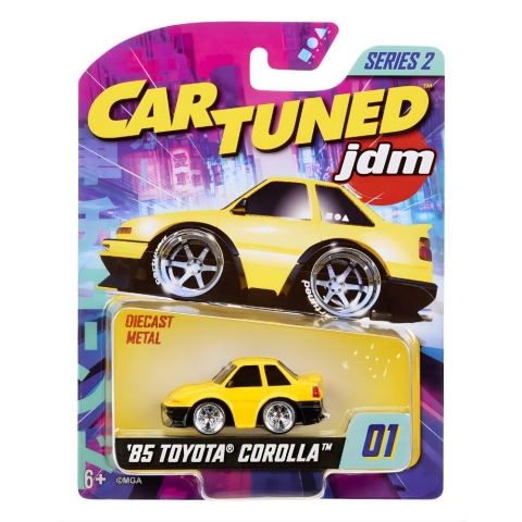 CarTuned JDM Seri 2 1985 Toyota Corolla AE86 - Sarı Coupe Araba