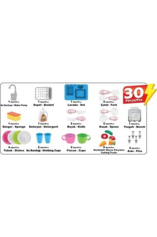 Modern Lavabo Su Çeşme Oyuncak Gezegen Oyuncak Pembe
