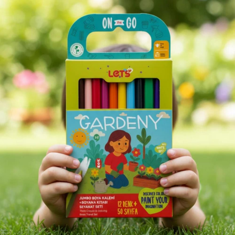 Let’s Gardeny Çevirmeli Mum Boya & Boyama Kitabı Seyahat Seti