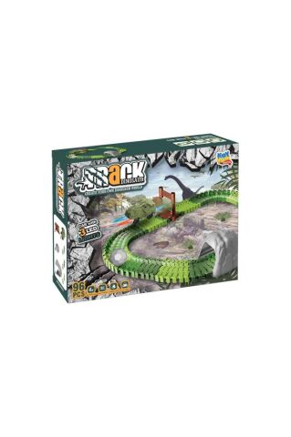 96 Parça Dinozor Temalı Hareketli Raylar Dinozor Araçlı