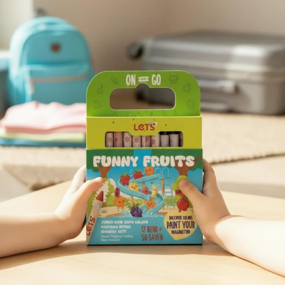 Let’s Funny Fruits Jum Mum Boya & Boyama Kitabı Seyahat Seti