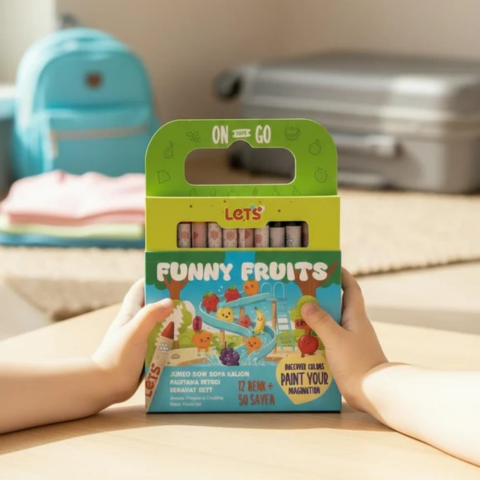 Let’s Funny Fruits Jum Mum Boya & Boyama Kitabı Seyahat Seti