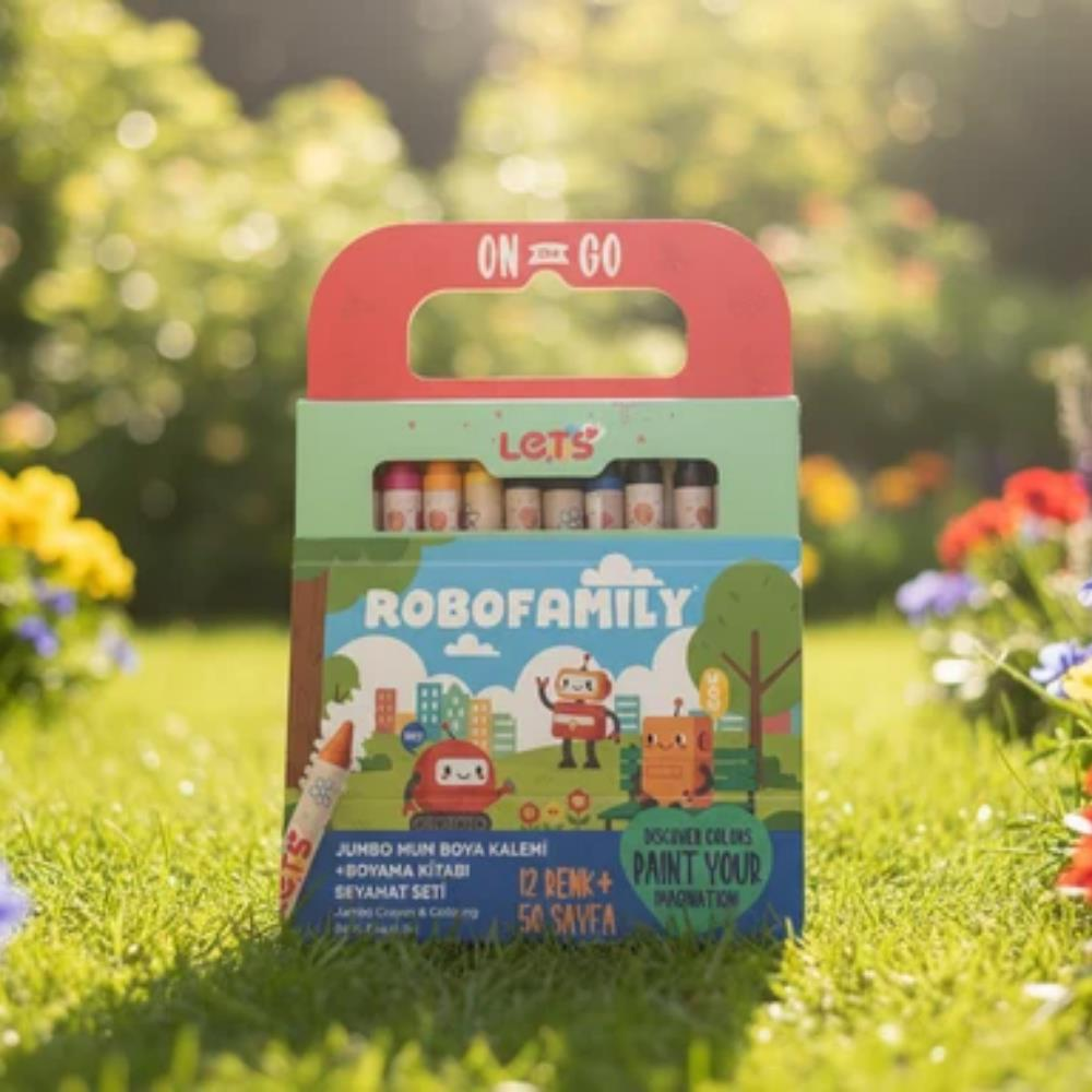 Let’s RoboFamily Jumbo Mum Boya & Boyama Kitabı Seyahat Seti