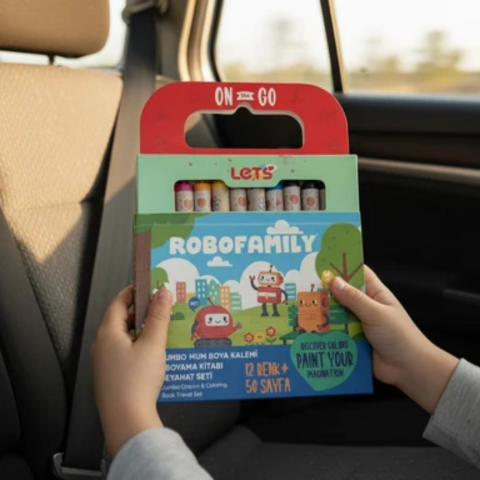 Let’s RoboFamily Jumbo Mum Boya & Boyama Kitabı Seyahat Seti