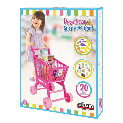 Pratik Market Arabası Meyve Sebzeler Pembe