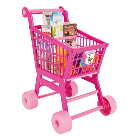 Pratik Market Arabası Meyve Sebzeler Pembe