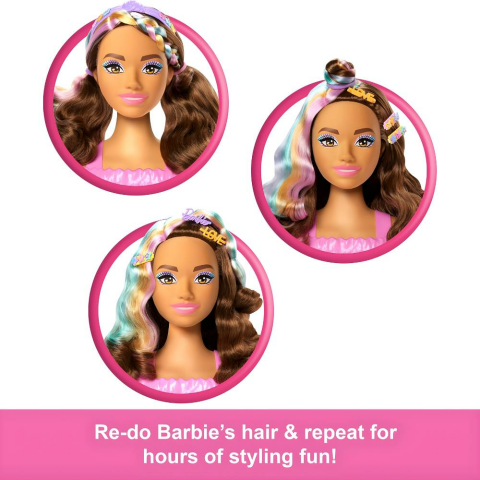 Barbie Saç Tasarımı Büstü Kahverengi Saçlı JFG82