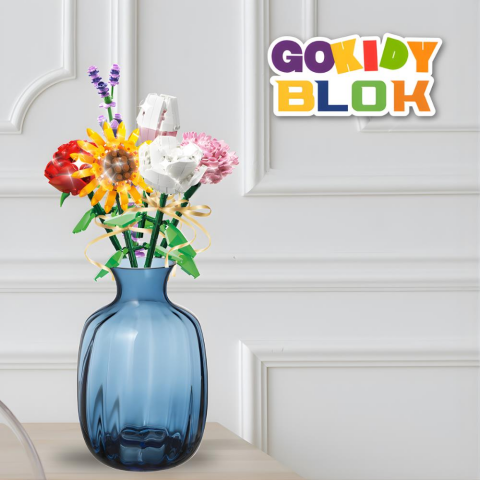 Renkli Işıklı Blok Çiçek - Ayçiçeği