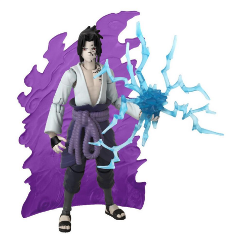 Bandai 16 cm Anime Heroes Naruto Sasuke Uchiha Figür ve Aksesuar Seti