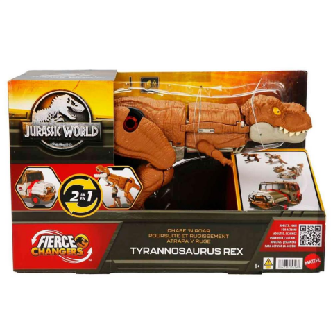 Jurassic World Dönüşen Oyuncağı Tyrannosaurus T-Rex Dinozordan Kamyona Chase N Roar HPD38
