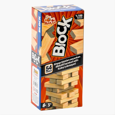 Jenga Eğitici Ahşap Denge Oyunu - 54 Parça Blok