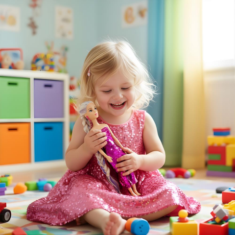 DollyLand Manken Bebek Payetli Yıldız Elbise