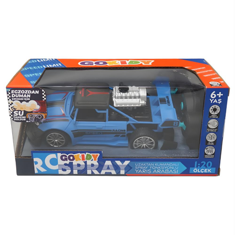 1:20 Spray Fonksiyonlu Işıklı Şarj Edilebilir Uzaktan Kumandalı Araba RC Araba