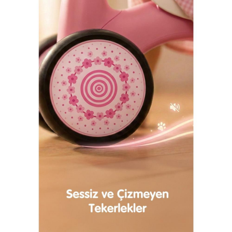 Babycim Işıklı ve Müzikli 4 Tekerlekli Ilk Denge Bisikletim – Pembe